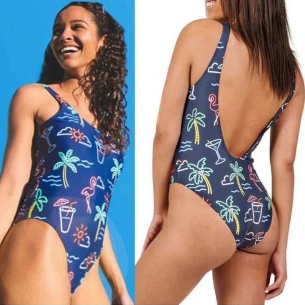 Chubbies Neon Lights One Piece Swimsuit